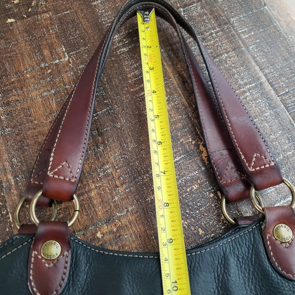 Vintage Fossil Pebbled Super Soft Leather Double Handle Shoulder Bag Purse - Picture 3 of 15